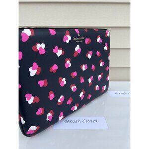 Kate Spade laptop sleeve 15" case staci universal heart print black multi